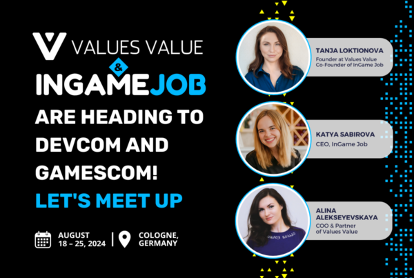 Values Value and InGame Job are heading to devcom and gamescom! Let's meet up